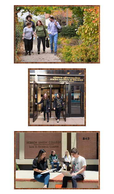 Three images of students at school